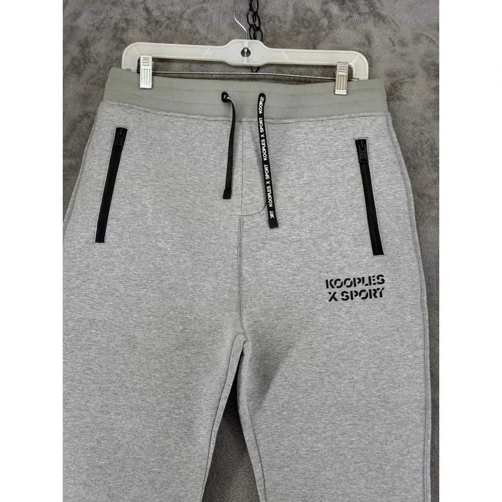 The Kooples Sport Joggers Mens M Slim HJOG20018S Grey Logo Tapered EUC